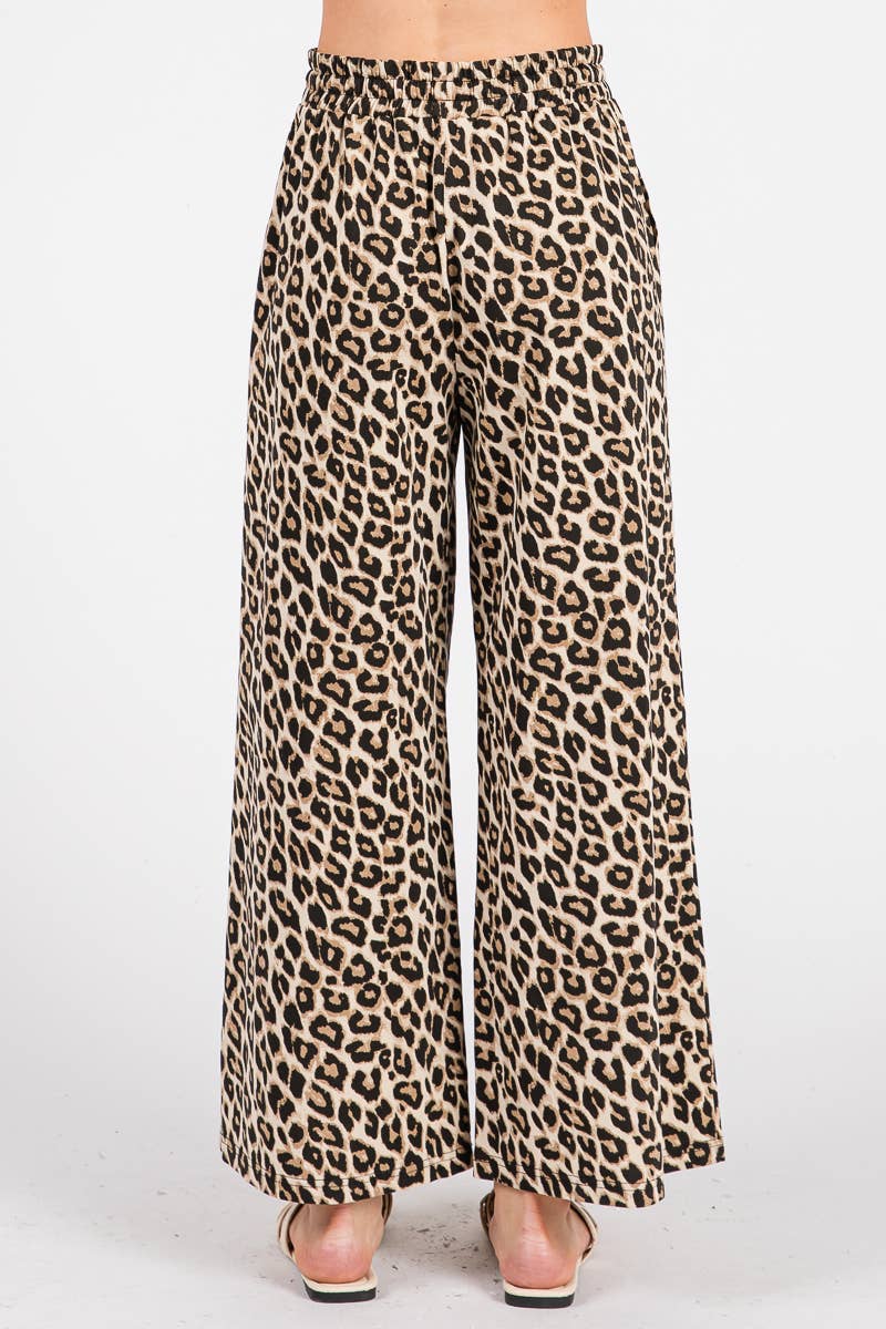 Leopard Latte Wide-Leg Pant