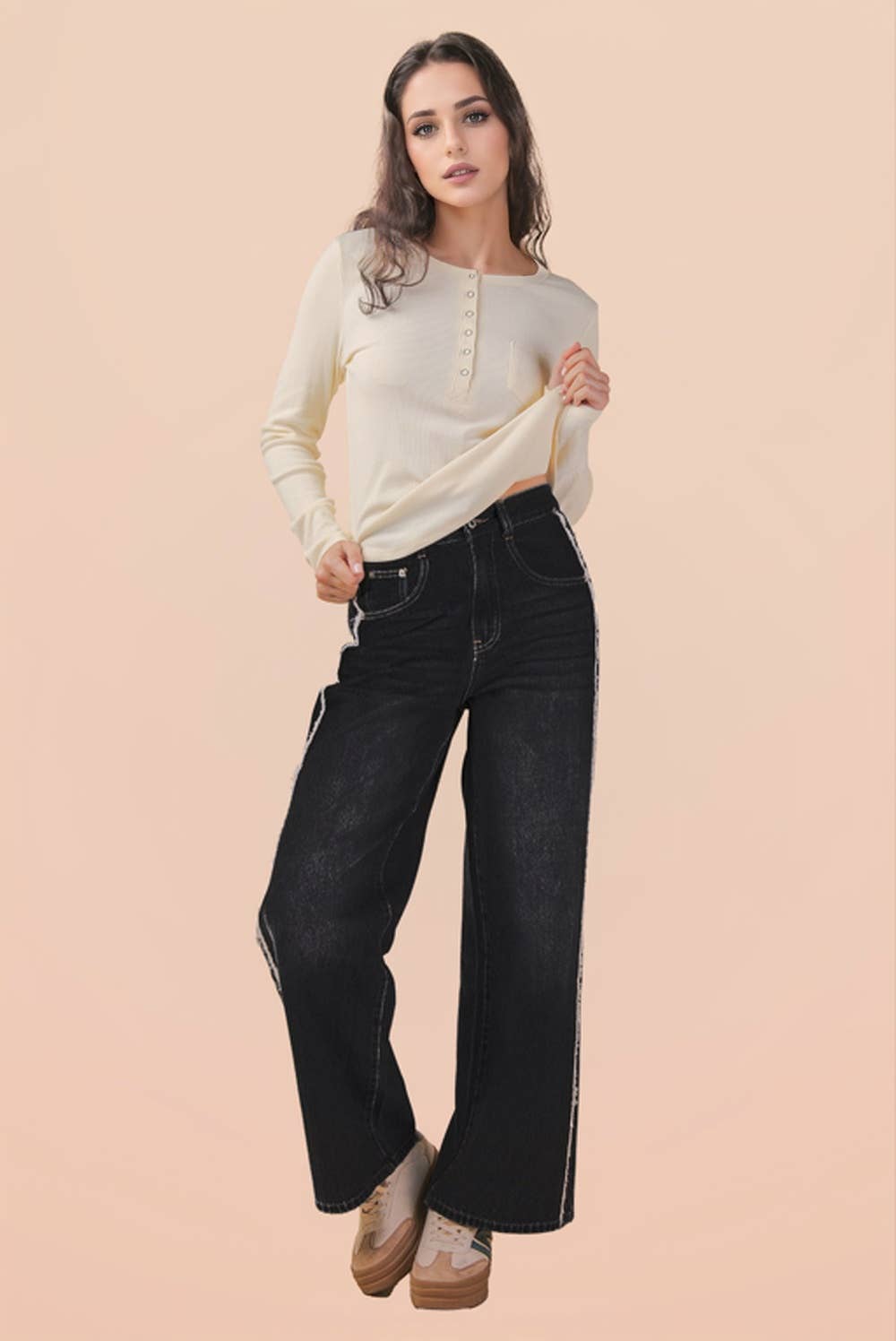Shadow Stripe Wide Leg Pant