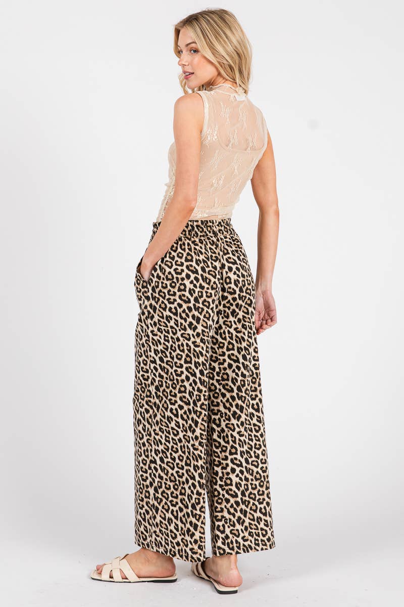 Leopard Latte Wide-Leg Pant