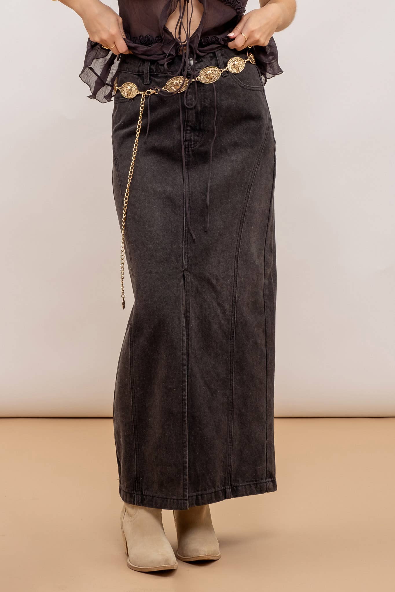 Midnight Wanderer Midi Skirt