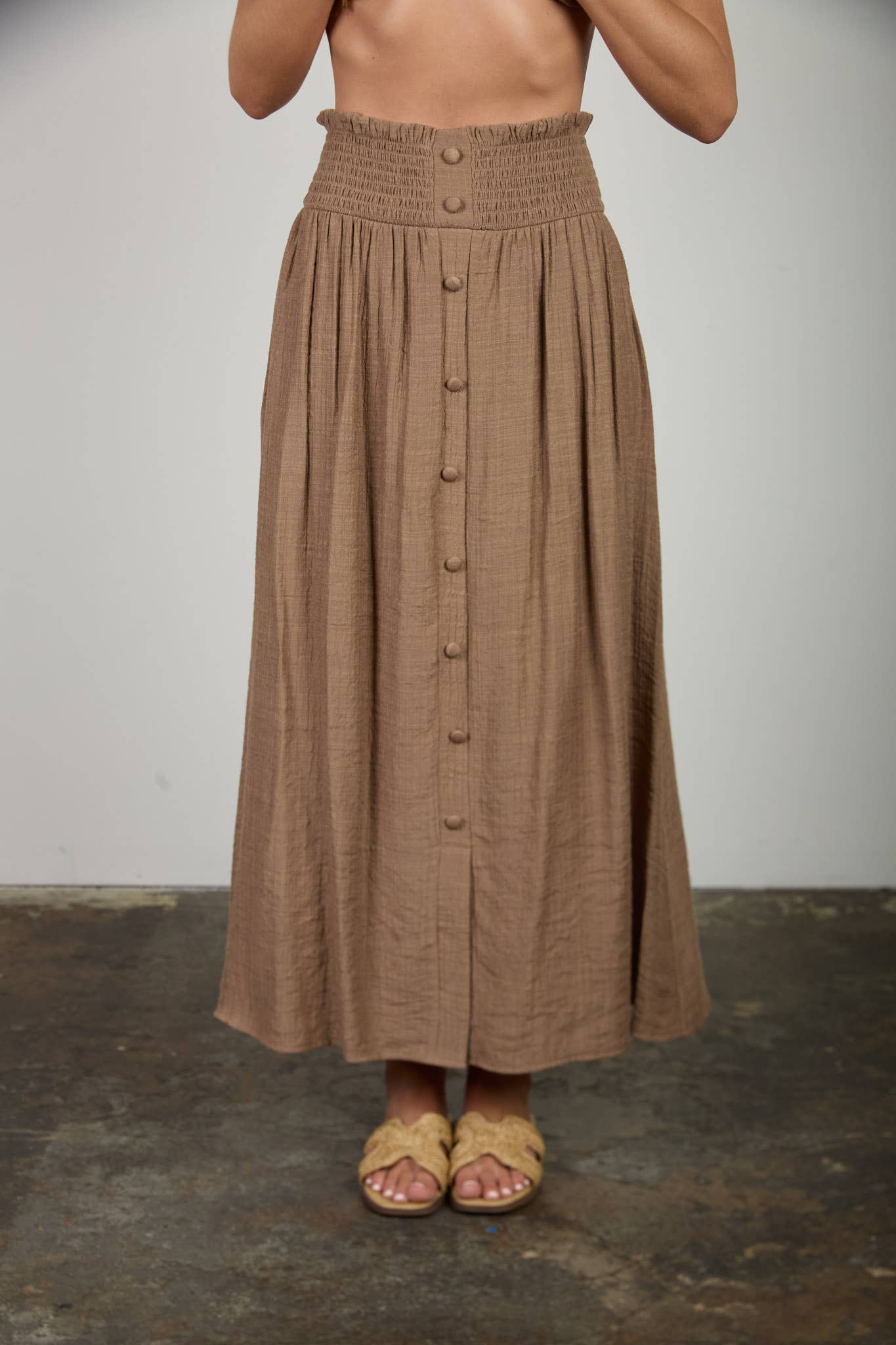 Mocha Breeze Button Down Skirt