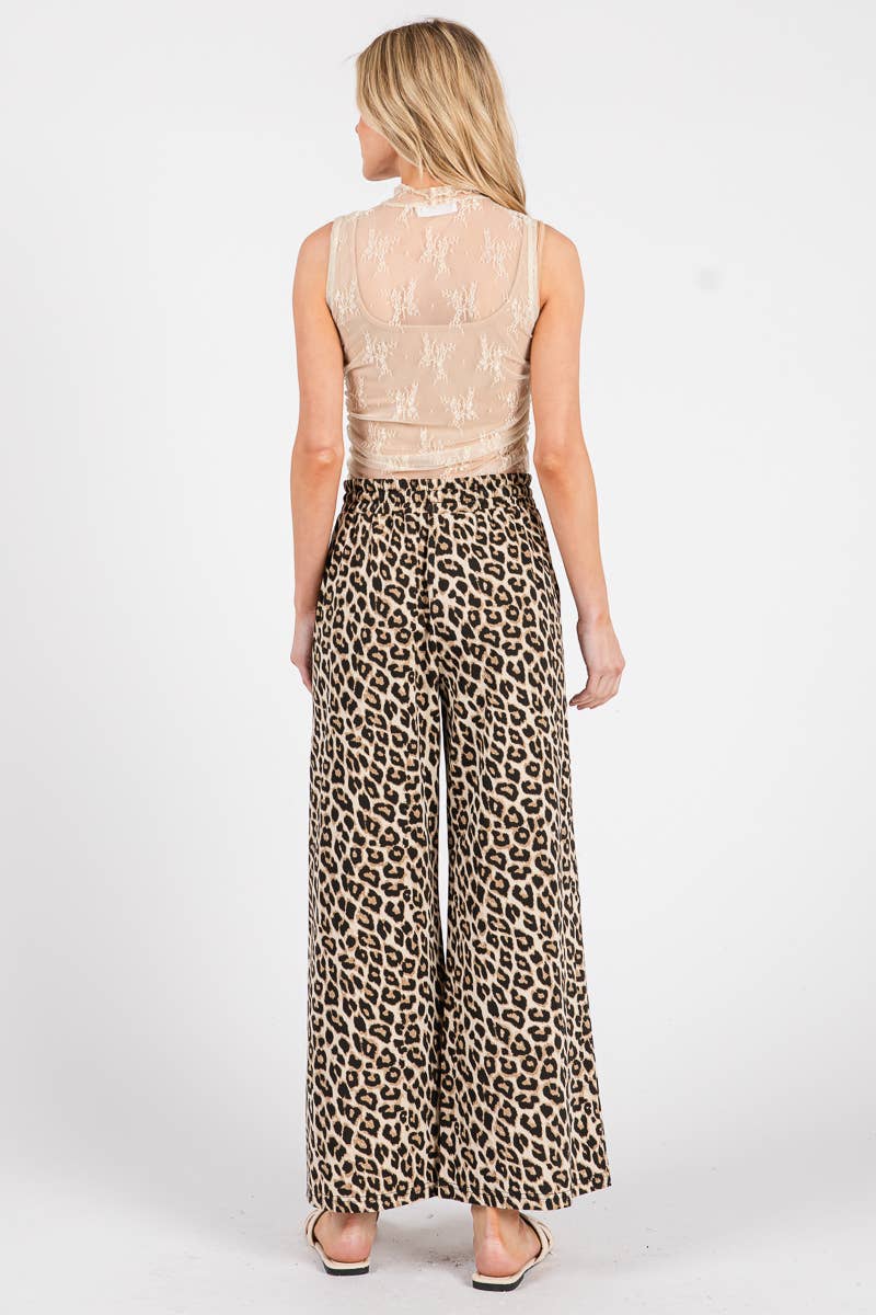 Leopard Latte Wide-Leg Pant