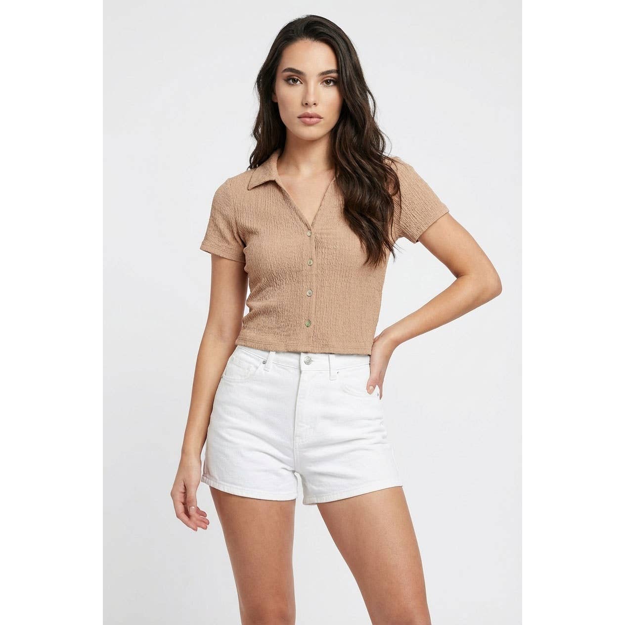 Button Up Top: Tan