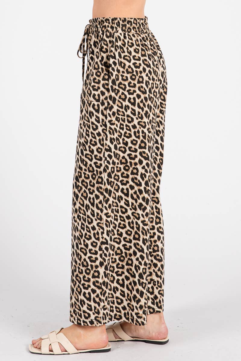 Leopard Latte Wide-Leg Pant
