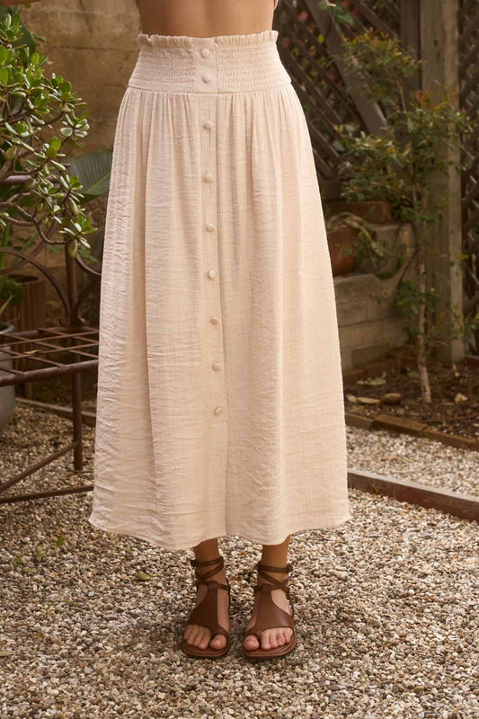 Ivory Breeze Button Down Skirt