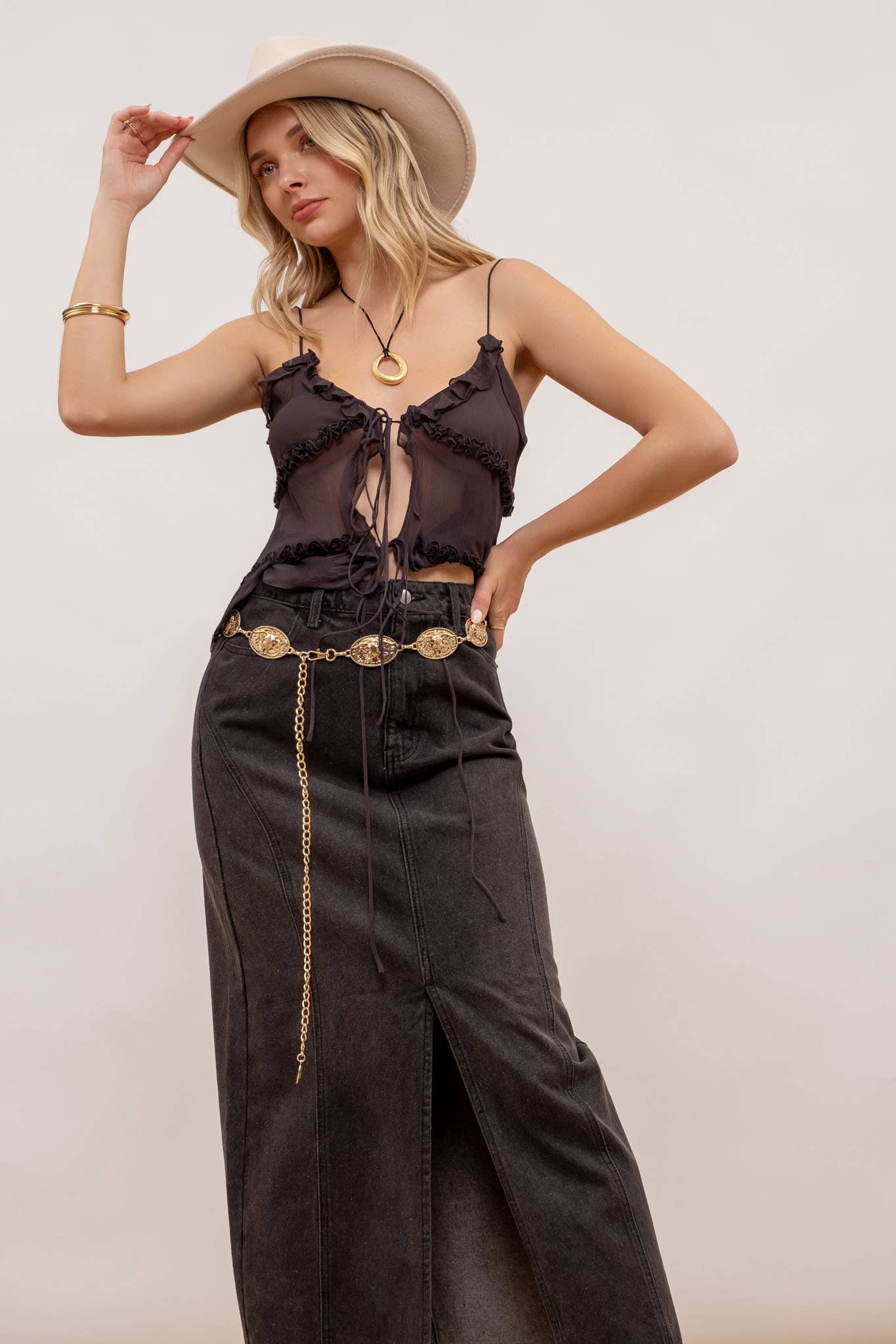 Midnight Wanderer Midi Skirt