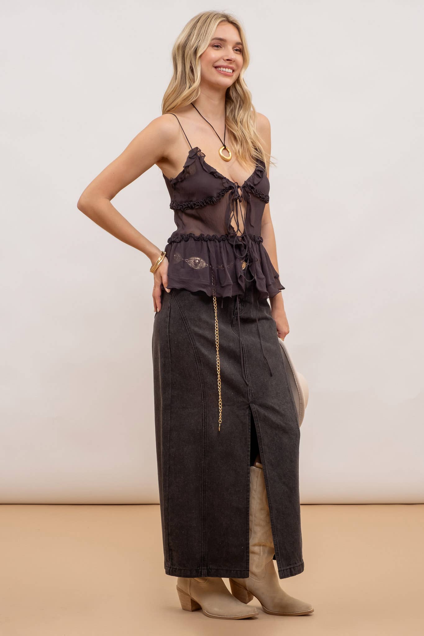 Midnight Wanderer Midi Skirt